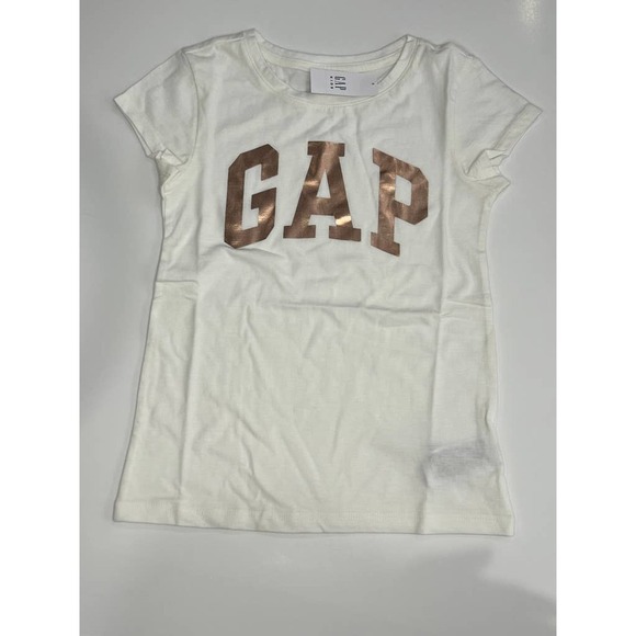 GAP Other - Gap Logo T Shirt Girls White and Gold Sz M NWT​​​